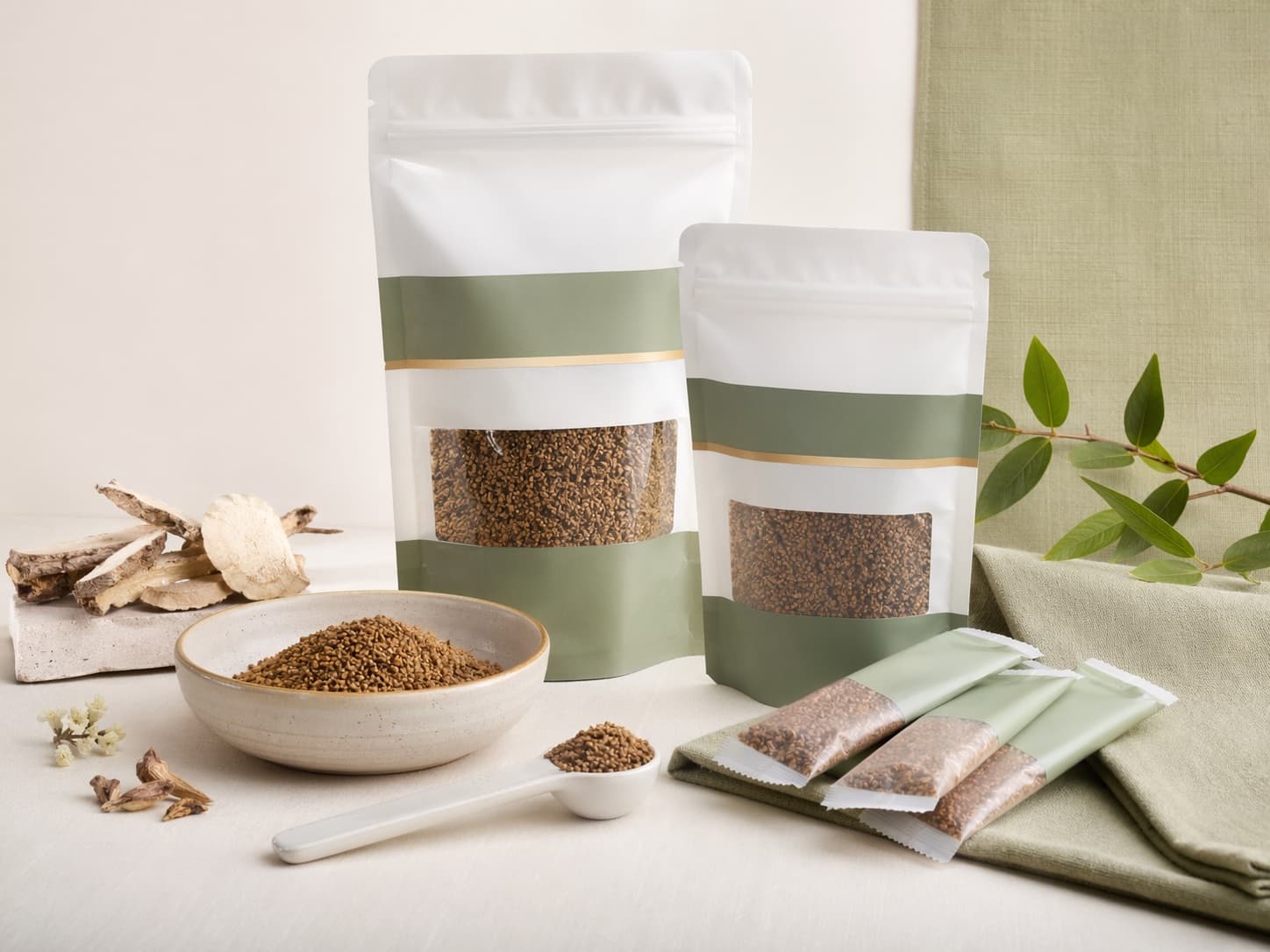 Professional concentrated herbal granules in dispensing pouches
